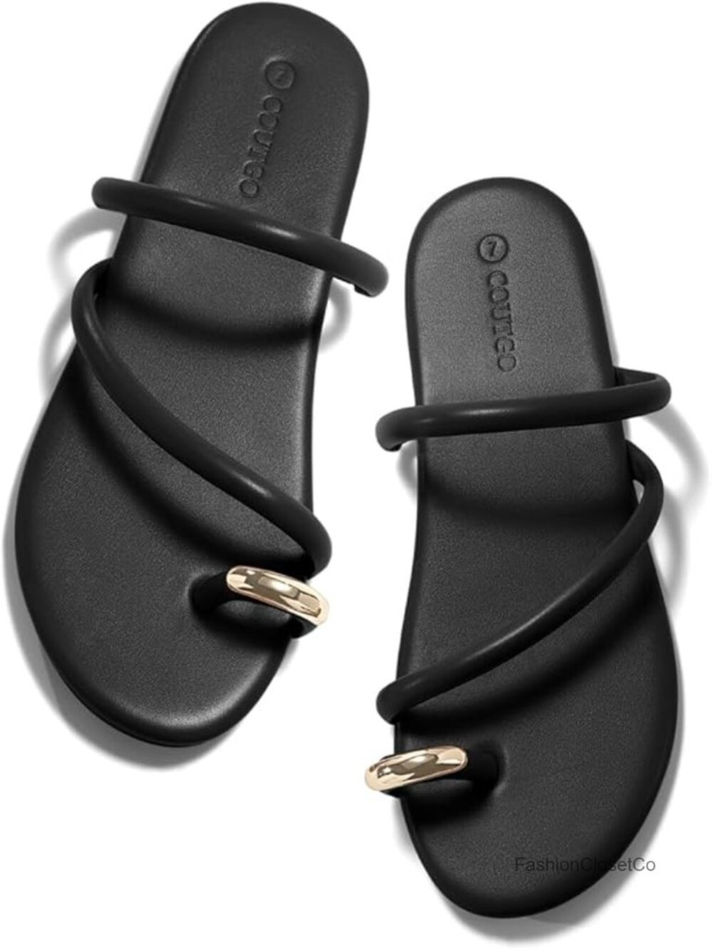 Strappy Flat Sandals Square Open Toe Slip On Slide Summer Dress Shoes